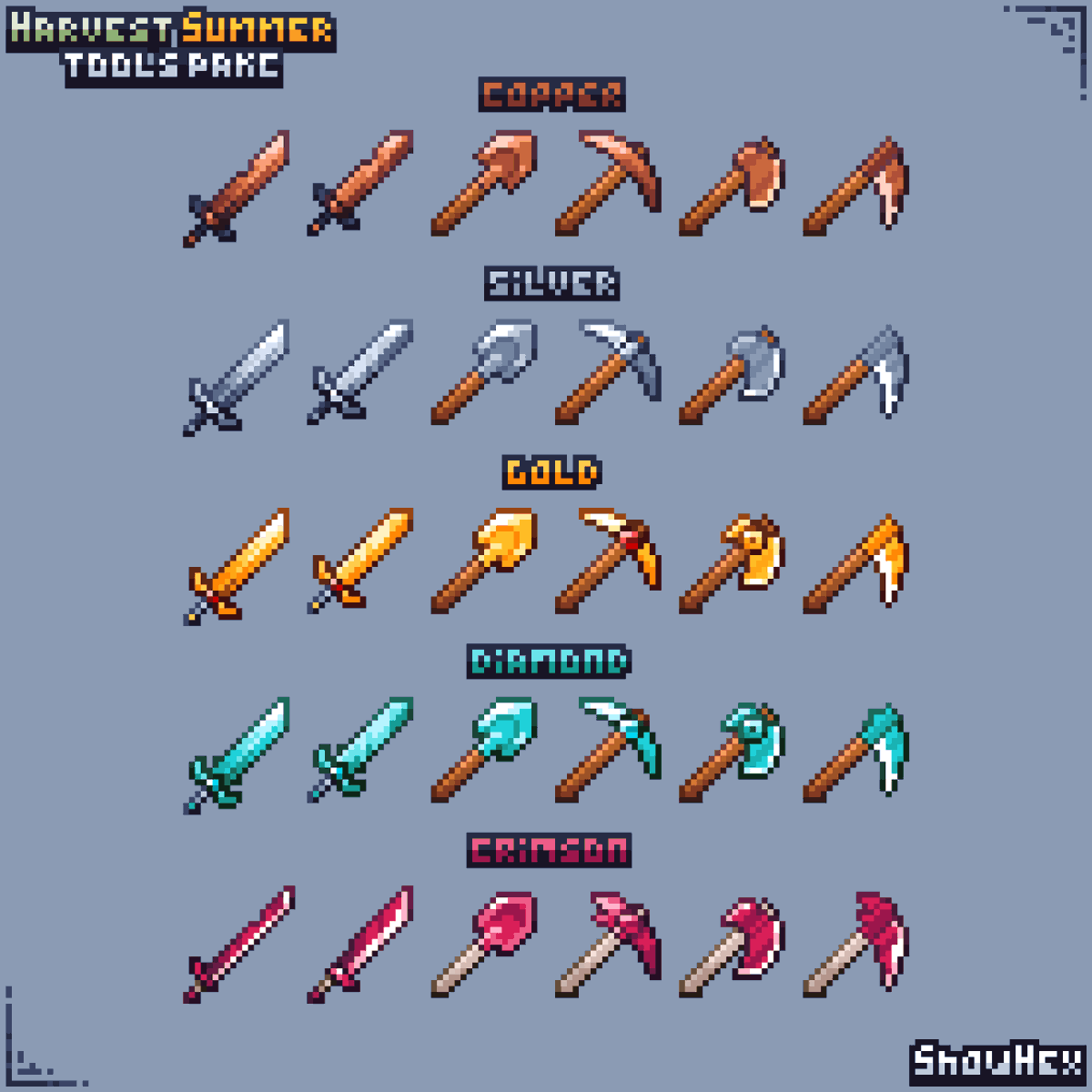 SnowHexArt's tweet photo. It's my first time creating a mini-package like this ⚔️
#aseprite #pixelart #assetspack https://t.co/NnvIOtwjYB