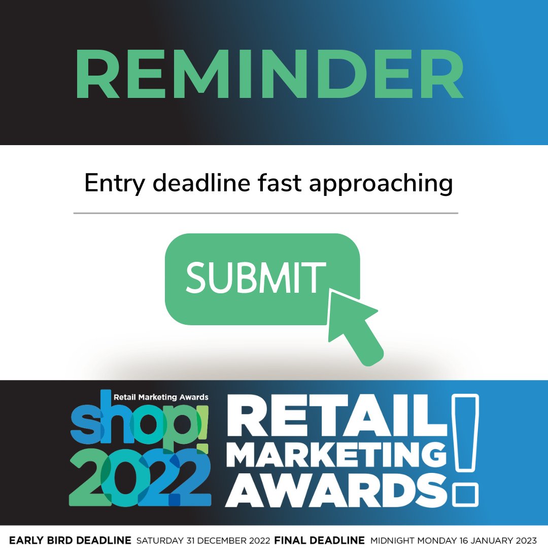 Entry deadline fast approaching!

There's only 1 week left to enter into this year's Shop! ANZ Awards!⠀

Deadline next Monday 16th January
Make sure your work receives the recognition that could be in store.⠀

Don't miss out! Start your entry today…⠀