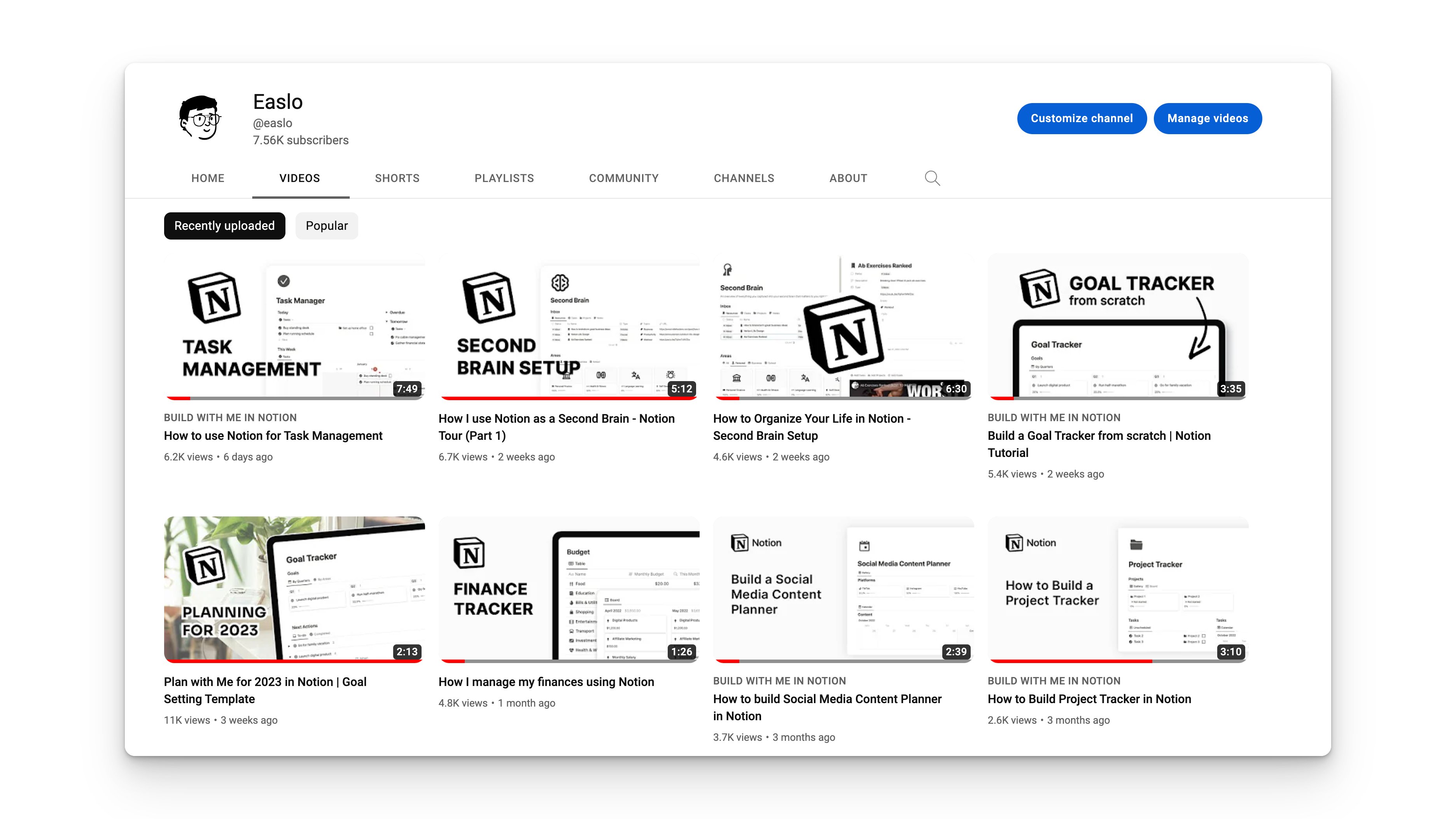 Easlo on Twitter "Top 10 Youtube channels to learn Notion skills