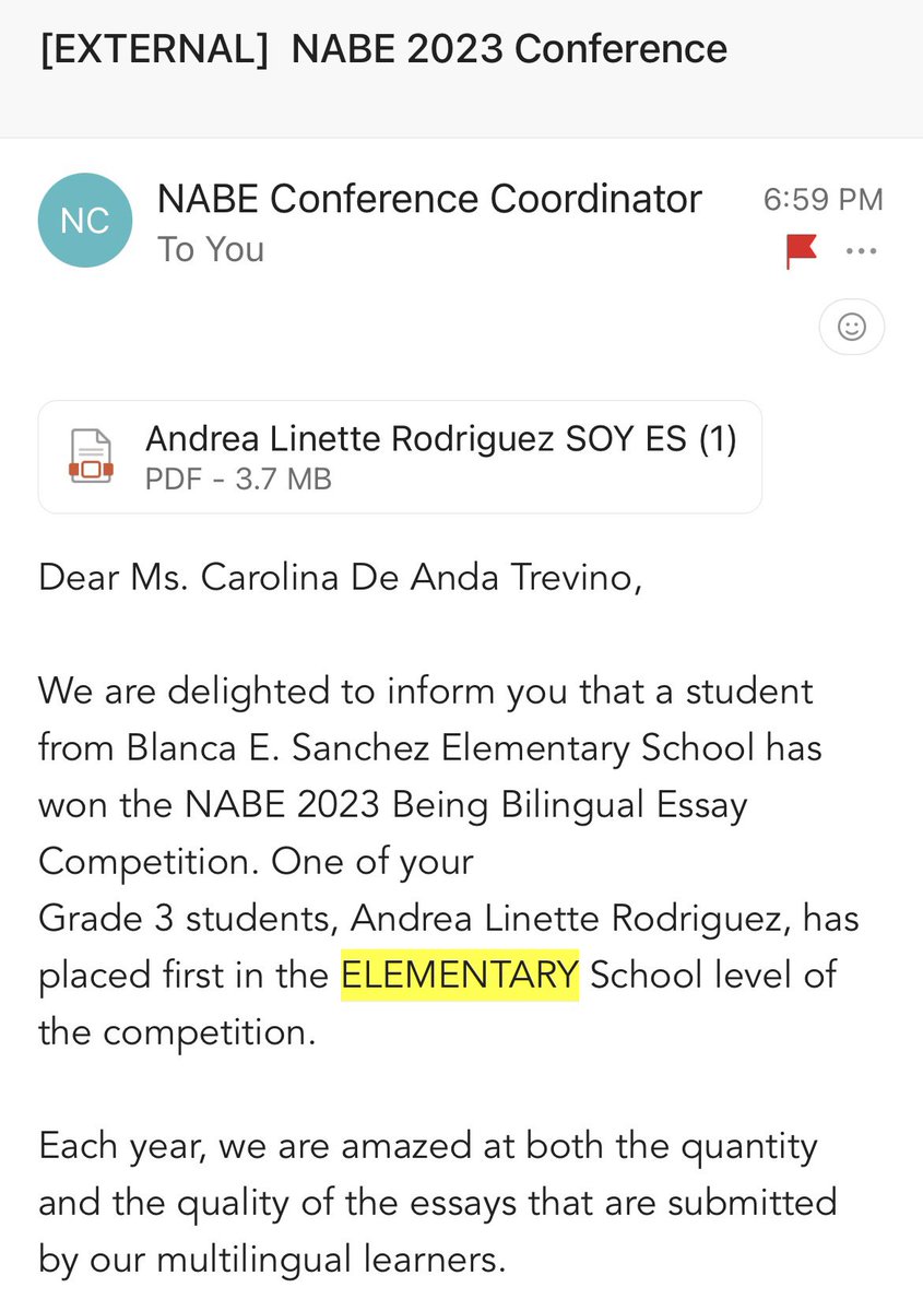 maestra_deanda's tweet photo. So incredibly proud of Andrea Rodriguez, my 3rd grade Dual Language student and 2023 Elementary Student of the Year for the National Association for Bilingual Education @NABEorg.❤️ #duallanguage #teacher #mentor @scholarpride @McAllenISD @monitornews https://t.co/yurBQYc5Ka