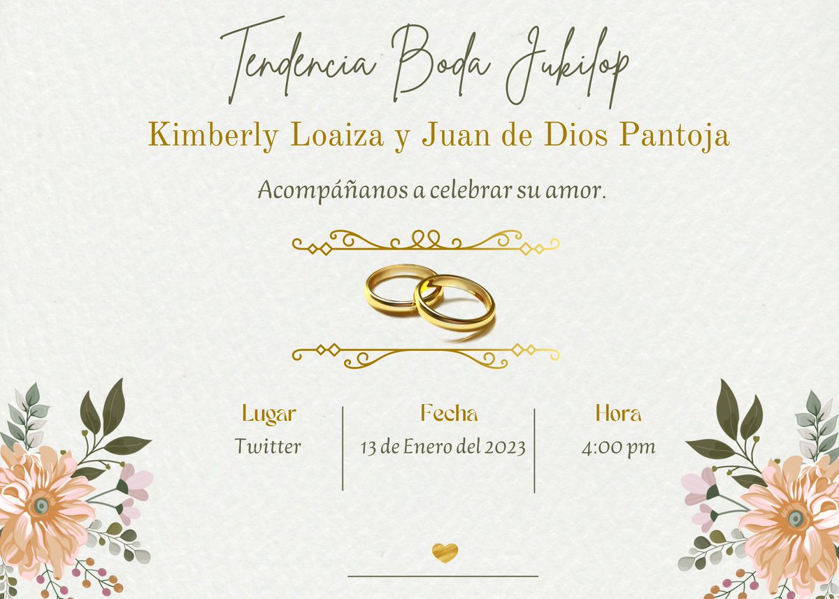 KimLoaizaCity's tweet photo. Fandom 🚨

Este viernes a las 4Pm hora CDMX se hará una tendencia para celebrar la boda de Kim Loaiza y JD Pantoja, necesitamos la presencia de todos ustedes 🤵👰‍♀️💍, RT MASIVO 🔄🔄 https://t.co/D4HnjSIzAP