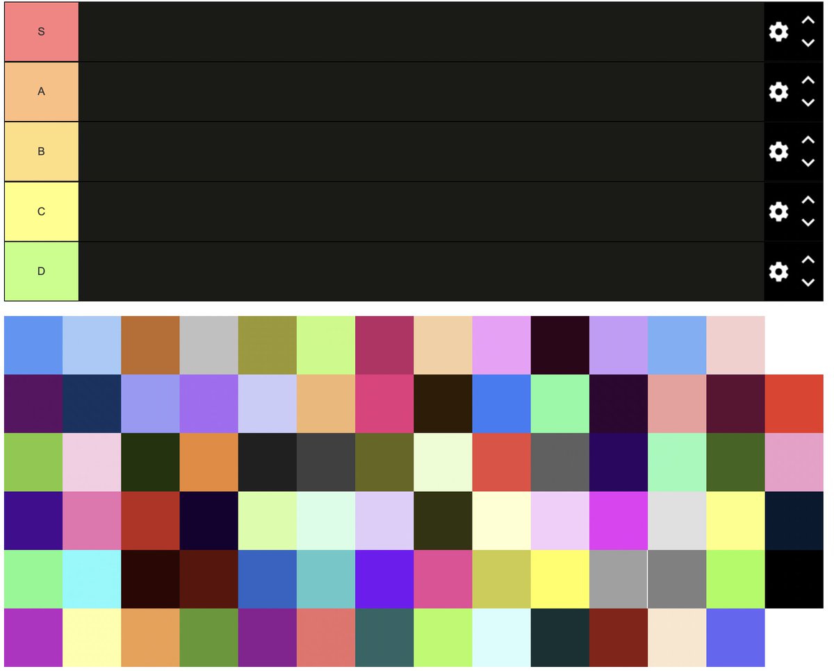 Color Ranking Table Rank these Colors https://t.co/uBgEl00yGU