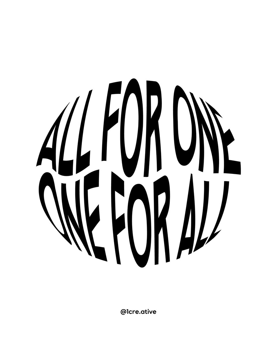 • All for one , one for all … ⠀
⠀
• Designed by me. ⠀

#graphicposter #posters #graphicart #posterdesigns #graphicdesign #design #poster #designfeed #thedesignblacklist #collectgraphics #graphicindex #itsnicethat #postereveryday #grafikdesign #typosters #posterunion