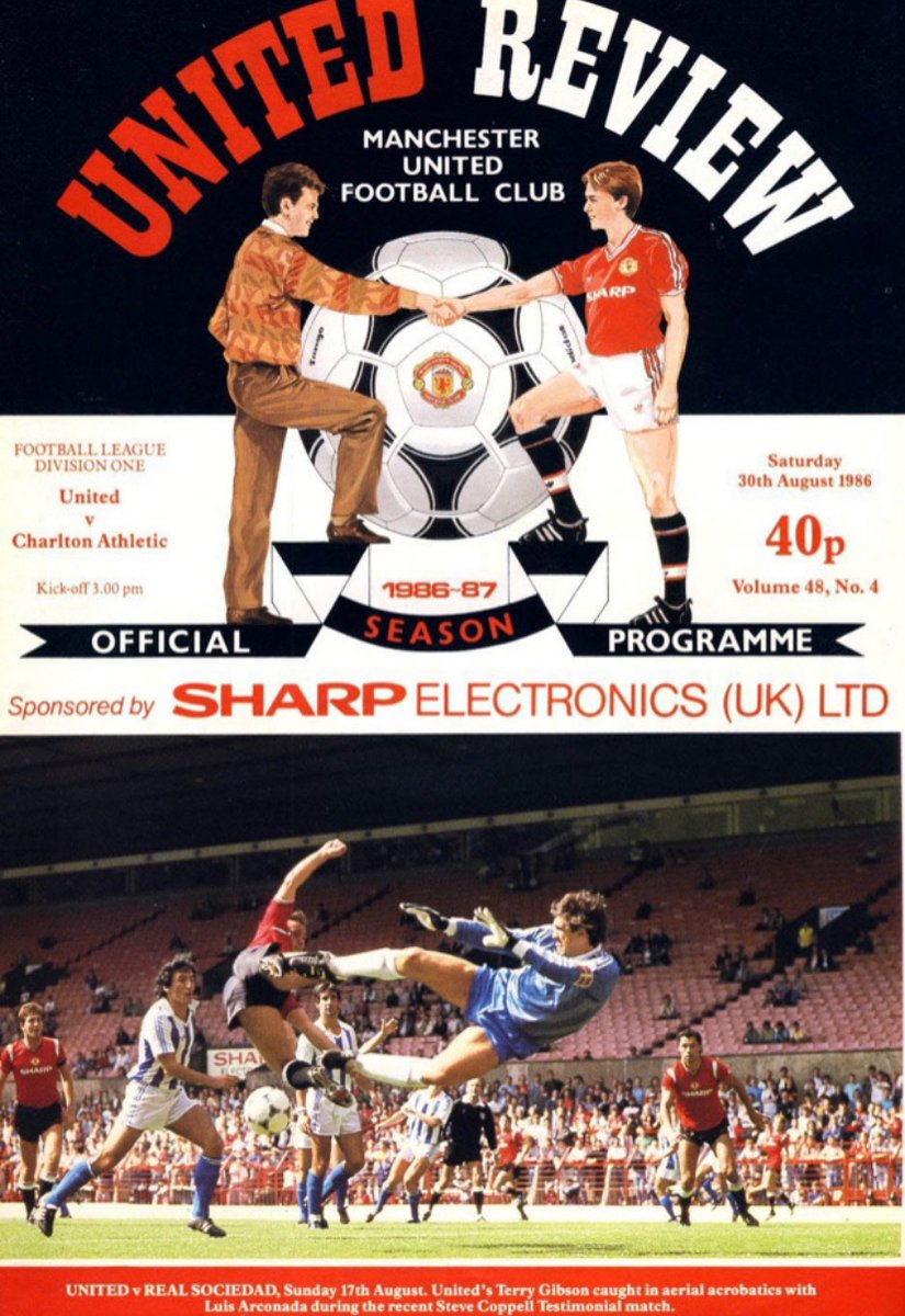 QueSeraSeraMUFC's tweet photo. 1986. Manchester United vs Charlton Athletic. https://t.co/CZ9ufV7wq9