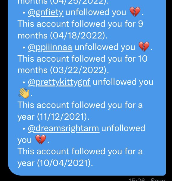 damn long time moots unfollowed me but didn't sb