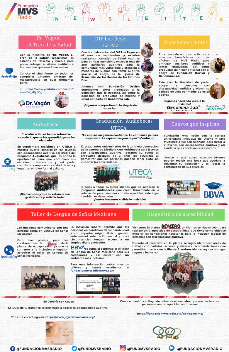 FundMVSRadio's tweet photo. ¡Conoce los logros que alcanzamos de la mano de nuestros aliados en el último periodo de 2022! 🙂

Puedes consultar el newsletter en nuestra página web 👇:  

https://t.co/R1QW6E6mUN 

#newsletter #noticias #discapacidadauditiva #ponteoreja #audiobecas #inclusión https://t.co/5wzivovp2b
