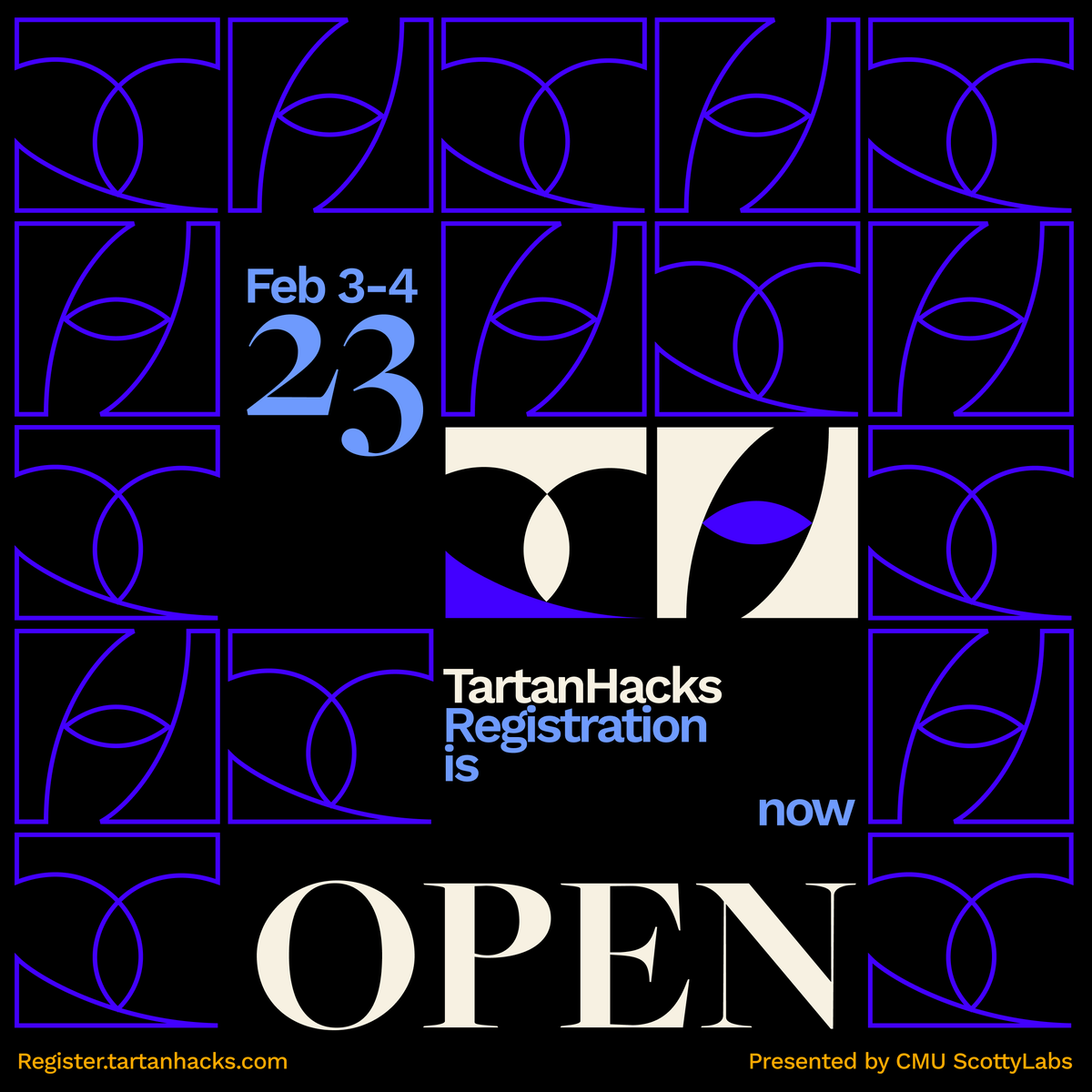 ⭐️ New Year New Hackathon! Tartanhacks 2023 - Disruption is coming Feb 3-4, 2023, and is bigger than ever with in-person events, workshops, and talks with a lineup of sponsors, prizes, and swag that will cause quite the disruption 😎
Be sure to register @ tartanhacks.com/?utm_source=tw…