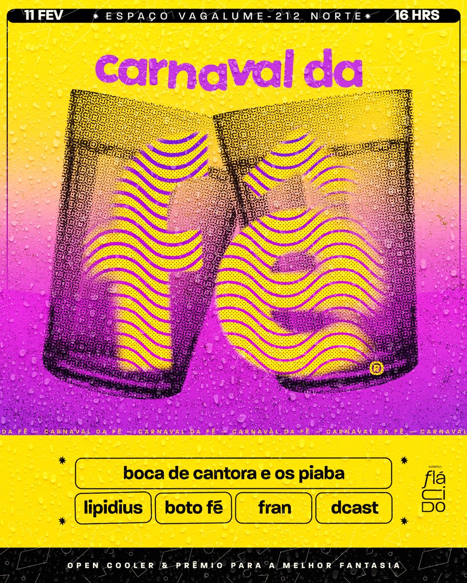 ColetivoFlacido's tweet photo. fevereeeirooo, teeem? 🎵👀

foi aqui que pediram um grito de carnaval? 🗣️🫱🏽‍🫲🏾 pois se apruuuuma que o carnaval da Fê tá chegando com um line GOSTOSOOO DEMAISSSSS.

🍺 open cooler
😘 gente bonita &amp; cheirosa
👩‍🎤 concurso de fantasia mais babadeira
🎟️ 1º lote ON na bio! só vemmmmmmm https://t.co/HuViDg7Y9n