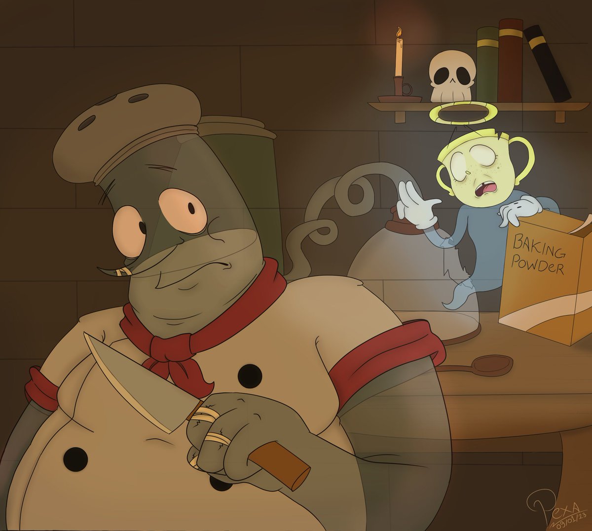 withlove_pexa's tweet photo. Starting the year with a tip: The best way to defend yourself against an angry soul is with a kitchen knife 🧂🔪
#cuphead #CupheadDLC #chefsaltbaker #saltbaker #mschalice https://t.co/Hyfci6HX6A