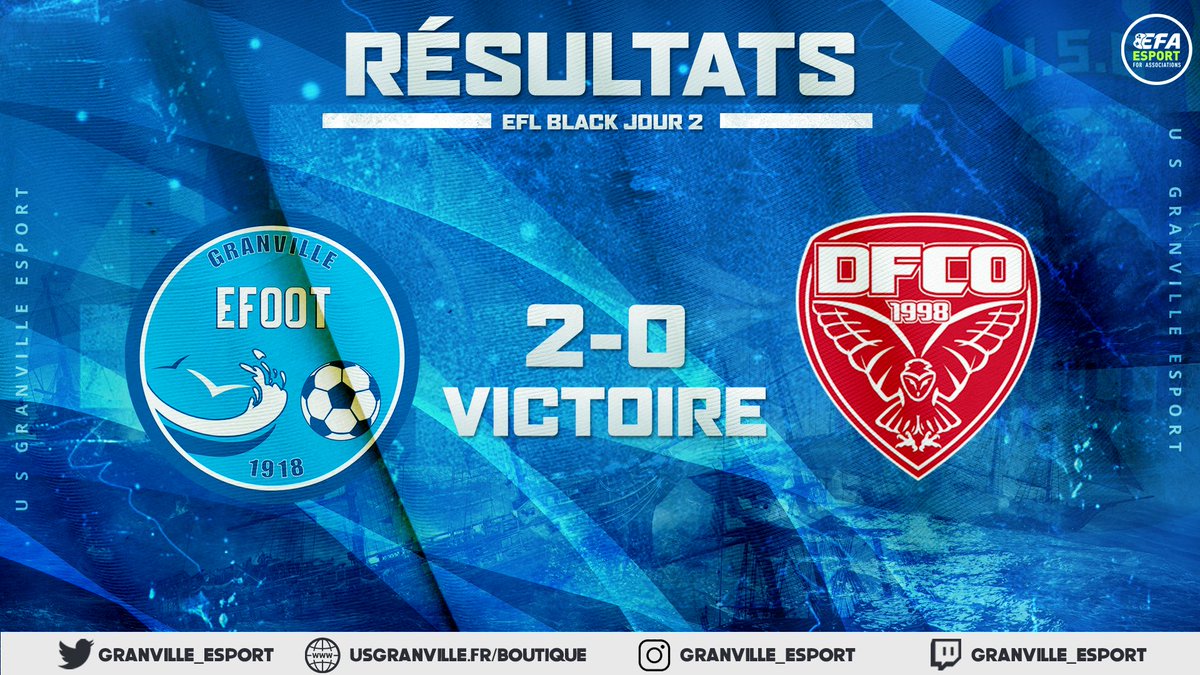 US Granville eSport (@usg_esport) on Twitter photo โฝ | Rรฉsultats
๐ | <a href="/eSportFA_FR/">ESPORT FOR ASSOCIATIONS</a>
EFL Hiver Black Champions
๐ | <a href="/Heracles_United/">Hรฉraclรจs Gaming</a>
โ
| 1-0
๐ | <a href="/DFCOesp_clubpro/">DFCO A.C</a>
โ
| 2-0
On dรฉmarre bien cette saison avec deux victoires !๐ฅณ
#AllezGranville ๐ตโช๏ธ โฝ | Rรฉsultats
๐ | <a href="/eSportFA_FR/">ESPORT FOR ASSOCIATIONS</a>
EFL Hiver Black Champions
๐ | <a href="/Heracles_United/">Hรฉraclรจs Gaming</a>
โ
| 1-0
๐ | <a href="/DFCOesp_clubpro/">DFCO A.C</a>
โ
| 2-0
On dรฉmarre bien cette saison avec deux victoires !๐ฅณ
#AllezGranville ๐ตโช๏ธ