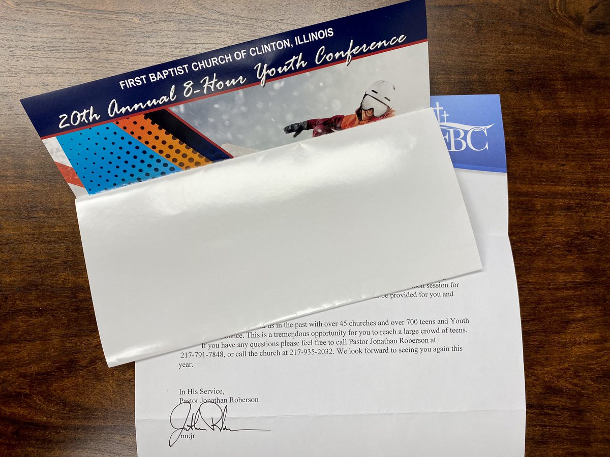 For several years I have attended the 8-hour youth conference in Clinton, Illinois. I have been challenged and helped. Looking forward to this conference again.

Thank you @PastorJohn2005, <a href="/fbcclintonil/">First Baptist Church</a>, and <a href="/JRob_YP/">Jonathan Roberson</a>.

#fbcyc23