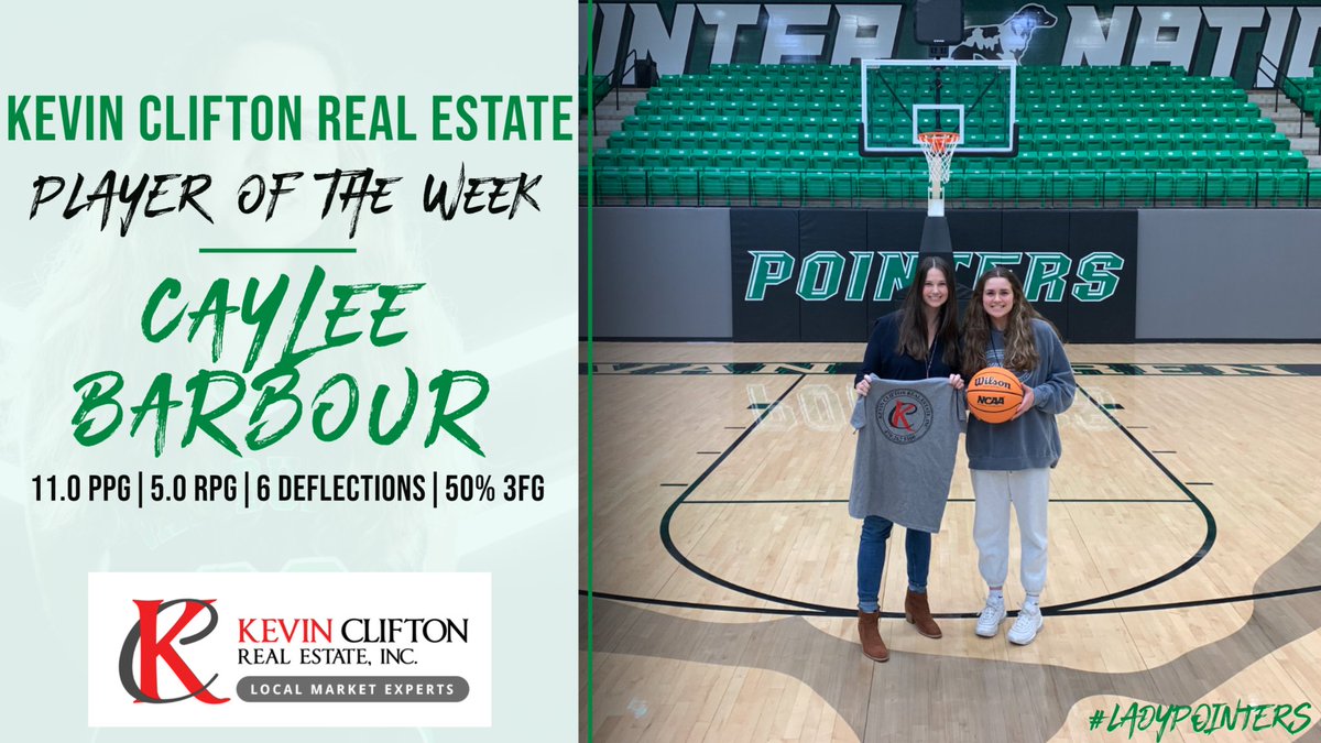 Our Kevin Clifton Real Estate Inc. Player of the Week goes to Senior, Caylee Barbour! 

Caylee was huge in our first conference win of the season. She scored all 11 points in the 2nd half, shooting 3-6 from 3. Proud of this girl! 

Thank you to <a href="/KrishaMyers/">Krisha Myers</a> for your support!!