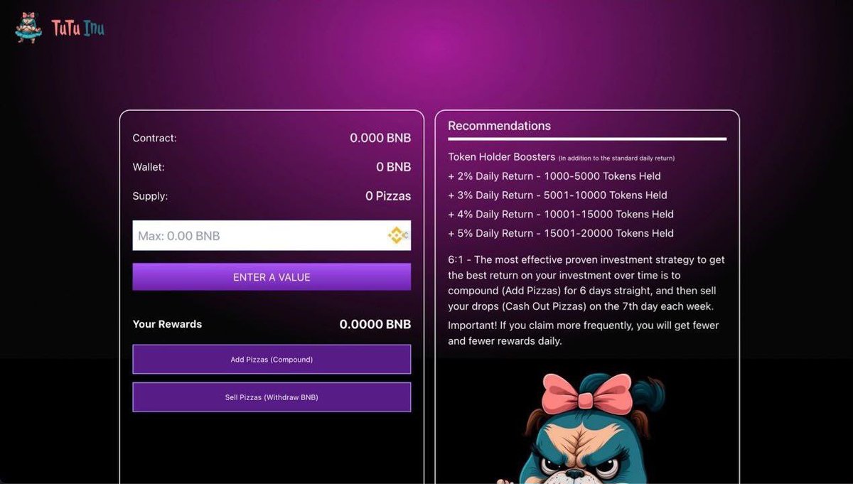 TutuInu's tweet photo. TuTu Army The Miner Will Be Out In Around 24 Hours👀

We Have Lowered The Buy Tax To 1%! 

Load Up Your Bags And Tell Others That THIS IS THE BEST CHANCE!

THE MOVEMENT IS HERE , TUTU IS HERE ITS SHOW TIME 🚀

#TutuInu $TUTU #bnb #bsc #binance #crypto #eth #ethereum #cz #100x https://t.co/Hf3n62RbXV