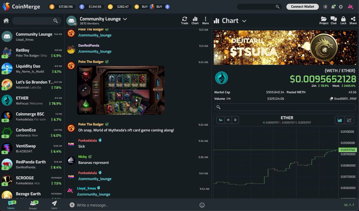 💥 CoinMerge.io Spotlight!

🔦<a href="/Dejitaru_Tsuka/">Dejitaru Tsuka</a> Ft. Banner
🔦@EtherErc20 Ft. Chart

$TSUKA $ETHER 

Sign up for free to Chat, Chart, Trade and VOTE for your favorite projects🗳

CoinMerge.io | Welcome to DeFi