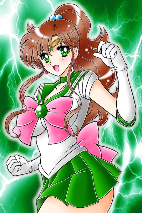 久しぶりのまこちゃん最近マジで普通の絵の描き方を忘れかけてますいっそセラムンも車田で描いてしまう方がいいのでしょうか#セーラームーン #セーラージュピター #木野まこと #イラスト 