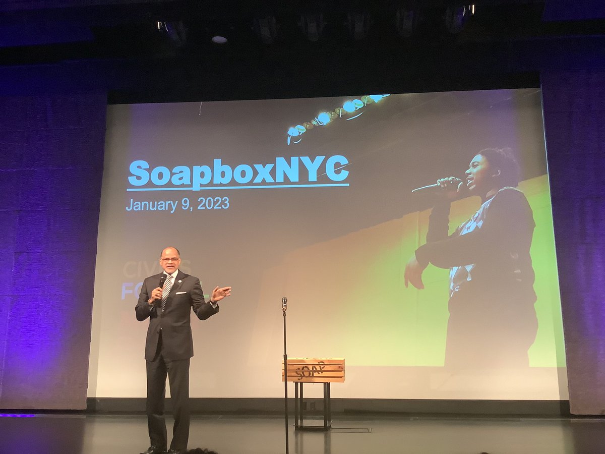 Jackson & I celebrated the power of youth voice via #SoapboxNYC today. We witnessed such IMPACTFUL speeches from so many change makers, who are taking action within their communities and beyond! @DOEChancellor said, “The WORLD needs YOU!” @Civics_For_All @MikvaChallenge @D26Team