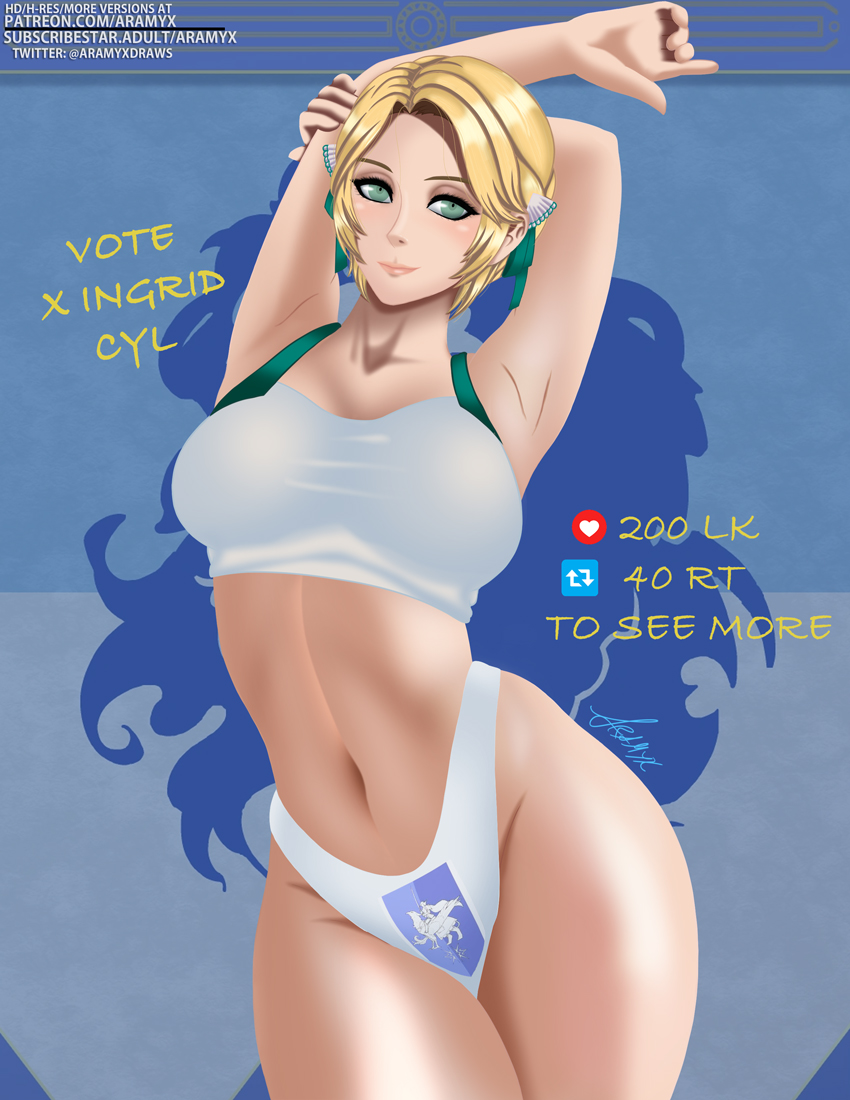 I told you I would bring good Ingrid propaganda 
And I said, Pegasus Knights certainly are flexible uh?👀

Want to see just how flexible?
Like those strip games but we'll go directly to the fun, 200lk, 40 rt goal. And support Ingrid on CYL of course!