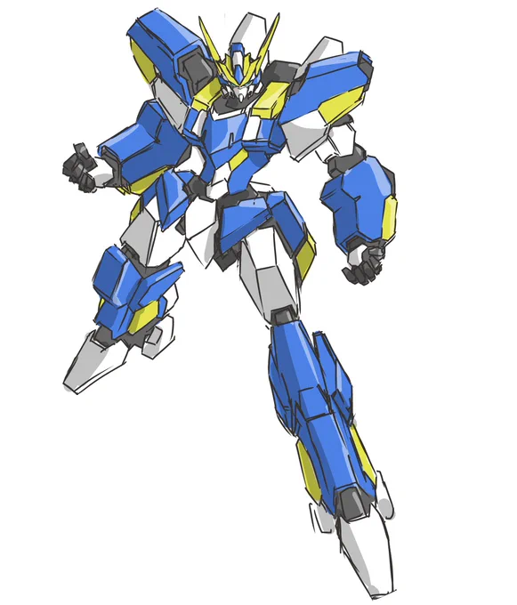 昔、「単純なパーツだけ組み合わせてもカッコいいロボはできるのか」ということで描いたロボ↓です。  
