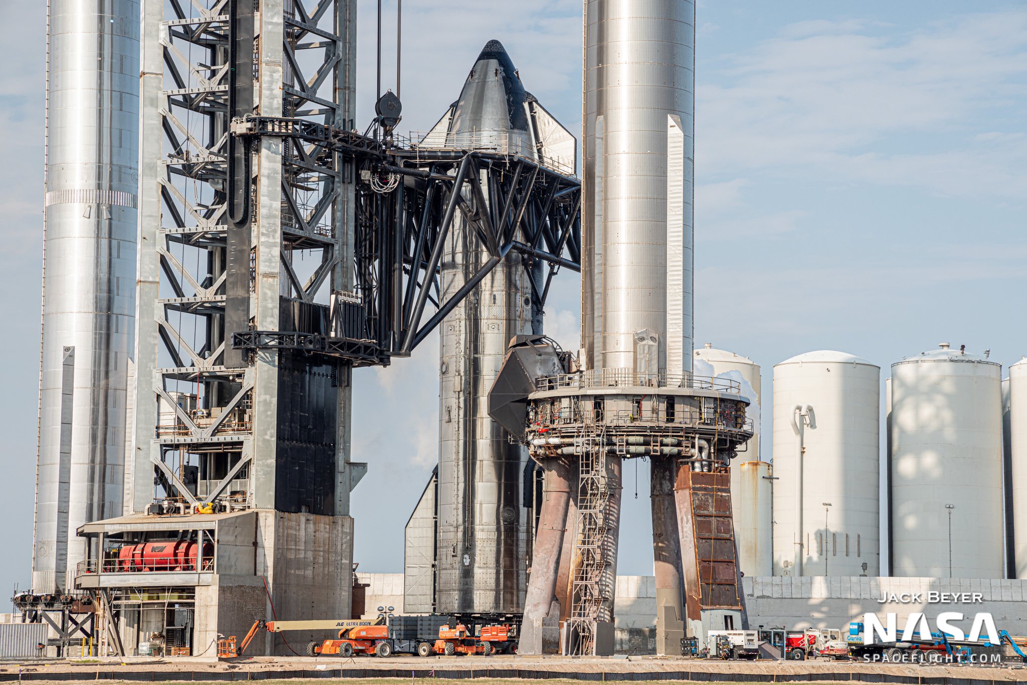 Jack Beyer on Twitter "Ship 24 stacked atop Booster 7 once again