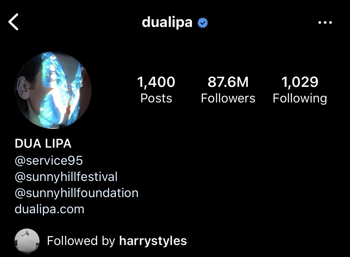 📲| Harry ha empezado a seguir a Dua Lipa en instagram recientemente!