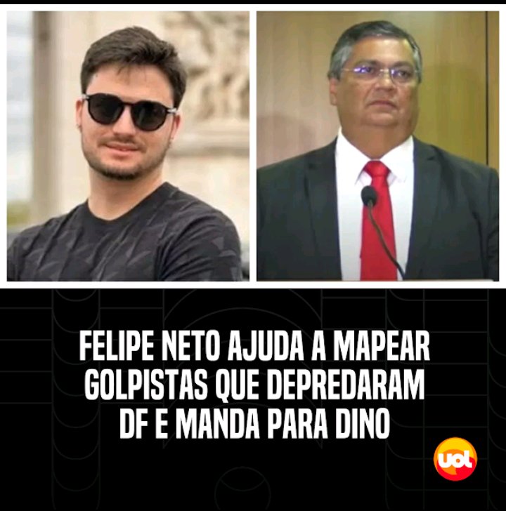 Terrorista bom é terrorista preso! 

#democracia  #bolsonarismomata #golpistasnãopassarão #terroristas #felipeneto #flaviodino #uol #brasil
