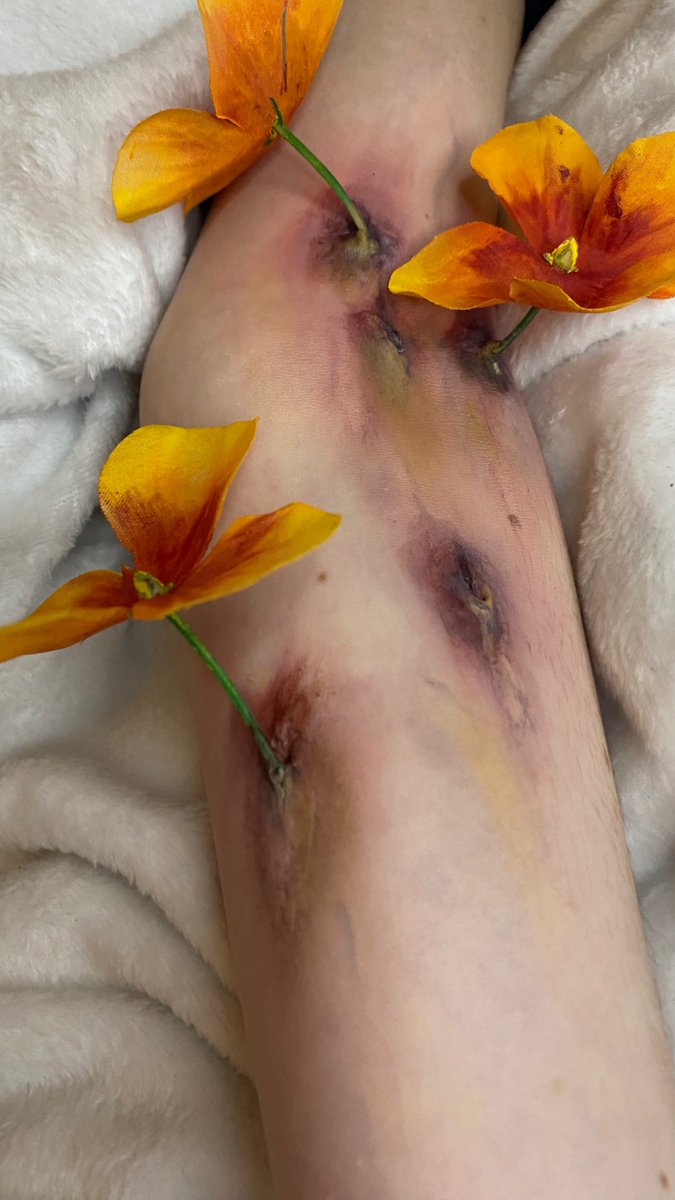 anyathompsonart's tweet photo. @madworldink A little #sfx from a few days ago - based on a painting of mine 🌱 #art #makeup https://t.co/6VkUZUOWq3