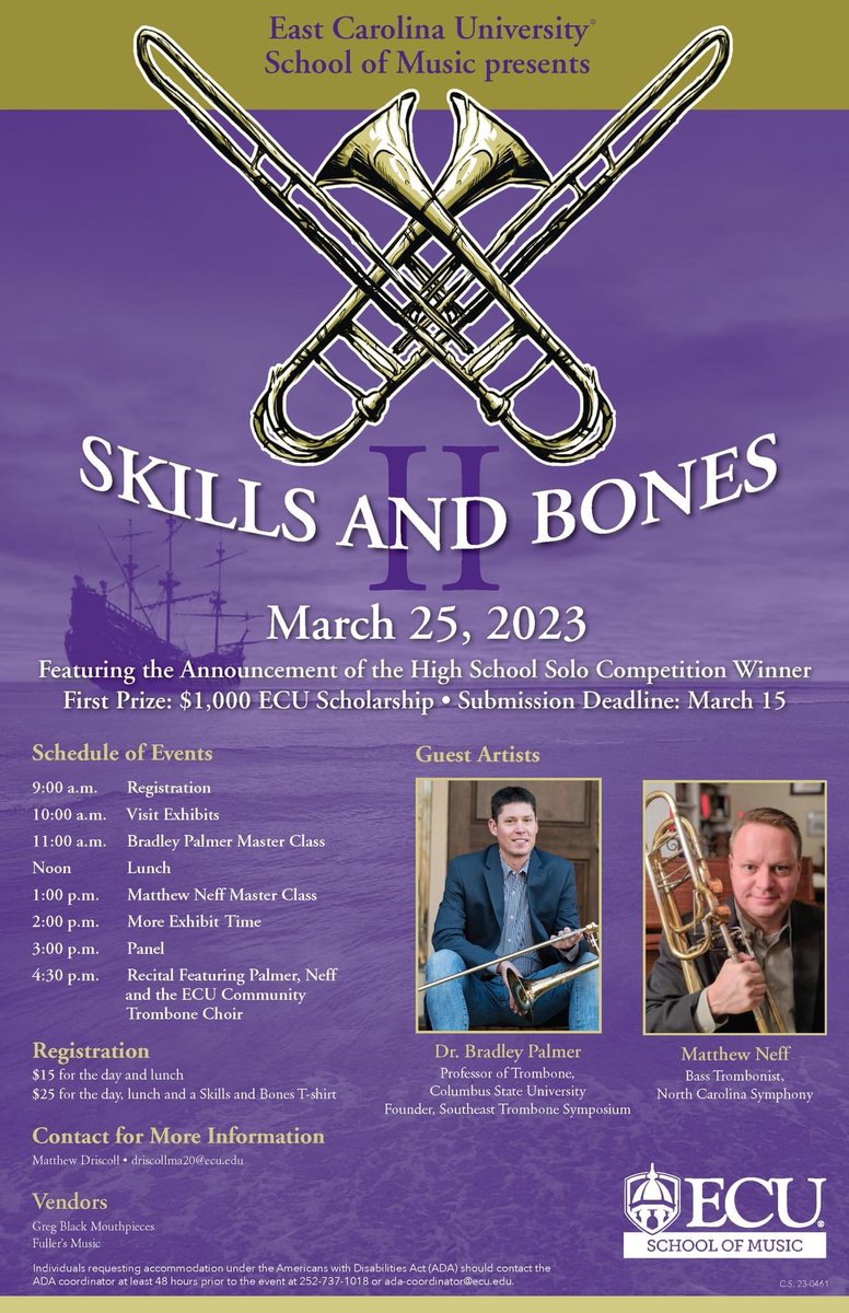m_driscoll717's tweet photo. #trombone @EastCarolina #solocontest #Scholarship https://t.co/gdD1wom2Jq