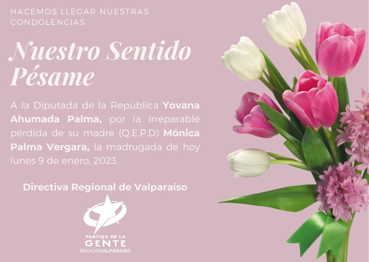 CiperAconcagua's tweet photo. #Sentidopesame| 🇨🇱 Nuestro medio de comunicación independiente se adhiere a la directiva regional de Valparaíso con el sentido pésame, por la muerte de la madre de la Diputada Yovana Ahumada Palma. https://t.co/oijSlock5n
