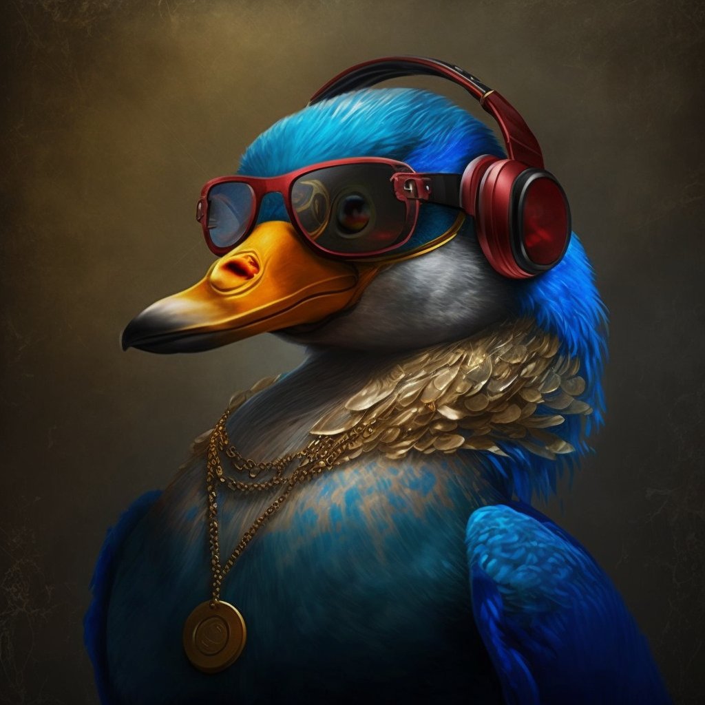 Congrats to @DDJ_ElrondDucks / @Ducktor_Elrond for this beautiful futuristic Duck with golden bling !

What a duck 👌🦆
Here is his IA Avatar 🔥👀

Any sell of <a href="/ElrondDucks/">The Ducks</a> over 1 $EGLD gets an Avatar from me 🤟
