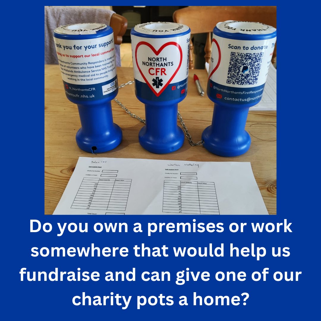 Fundraising via our charity pots really helps us continue. Are you in the Corby & the surrounding villages? Could you have a charity pot of ours in a work place or business premises? #charity #fundraising #donationsalwaysneeded Please get in touch if you can help! ❣ #TeamNNFR