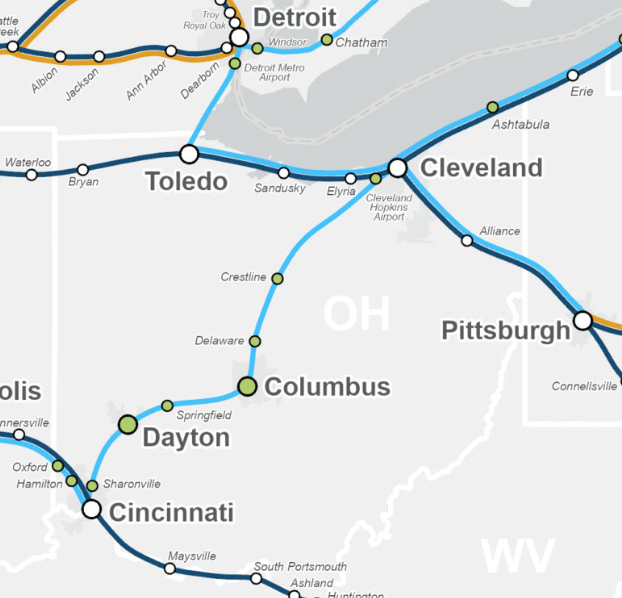 the_transit_guy's tweet photo. How transformational would it be to connect the three biggest Ohio cities with frequent high-speed rail? Let's make it happen. (Amtrak Connect Us) https://t.co/su2qAb6hSM