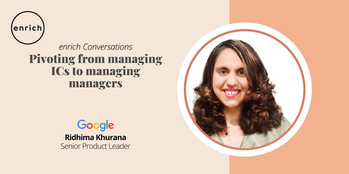 This Wednesday join Ridhima Khurana, Senior Product Leader at @Google to discuss pivoting from managing ICs to managing managers - Jan. 11th at 10am PT

RSVP at lu.ma/r5ntzj4e

#peerlearning #managingmanagers #leaders  #talentmanagement