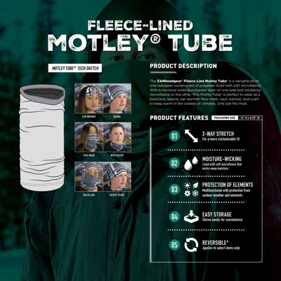 ZANheadgear's tweet photo. The ZANheadgear® Fleece-Lined Motley Tube is a versatile all-in-one headgear constructed of polyester lined with soft microfleece. It consists of a durable polyester fabric with a 2-way stretch for a comfortable fit.
Ready to try it out? Use FACEBOOK25 to receive 25% off. https://t.co/nCeMEQGZsw