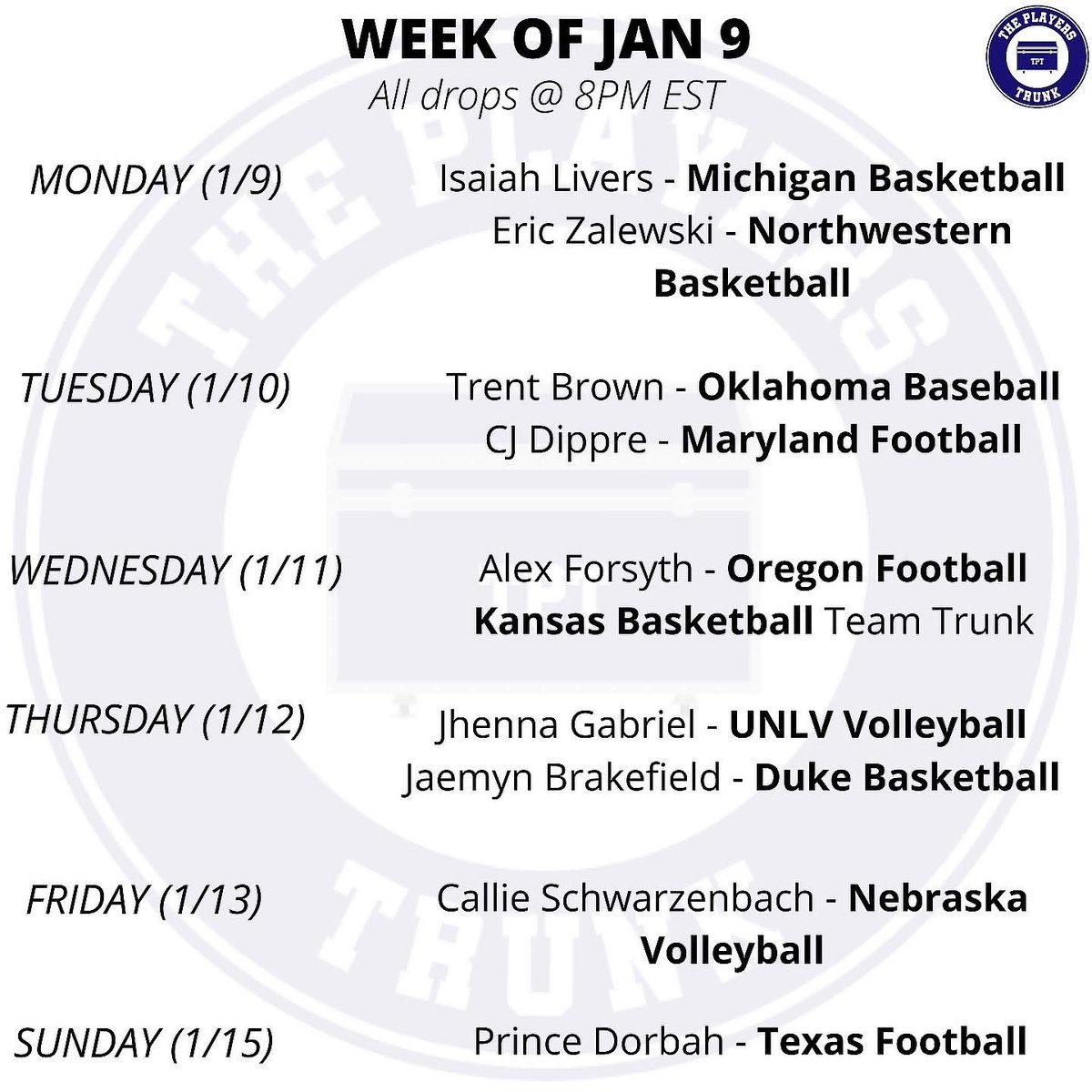 1️⃣0️⃣ drops this week! Set those reminders now! <a href="/CallieSchwarze1/">Callie Schwarzenbach</a> @isaiahlivers <a href="/jhennagabriel/">jhenna gabriel</a> <a href="/CjDippre/">CJ Dippre</a> <a href="/isaiah__02/">🦁</a> <a href="/ezalewski22/">Eric Zalewski</a> <a href="/Jaemyn1/">Jaemyn Brakefield</a> <a href="/alexforsyth75/">Alex Forsyth</a> <a href="/prince_dorbah/">Prince Dorbah™</a>