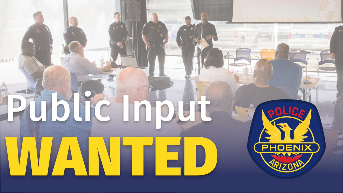 Now is your chance to give feedback on revisions being made to our Use of Force Policy.

Please visit this link (phoenix.gov/newsroom/polic…) for the full story and a copy of the proposed revisions.