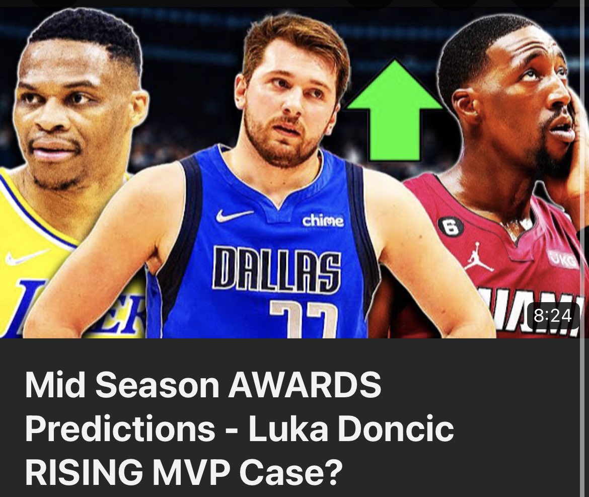 New VIDEO UP NOW!! 
Mid Season AWARDS Predictions - Luka Doncic RISING MVP Case?
youtu.be

#nba #nbawards #nbamvp