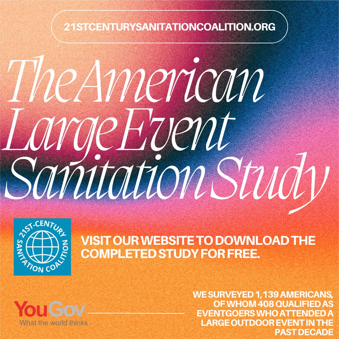 21stCSC's tweet image. We partnered with YouGov to survey Americans on their large event sanitation experiences.

View Our Complete Study Here:
21stcenturysanitationcoalition.org/our-study

Join Our Sanitary Revolution Here:
21stcenturysanitationcoalition.org/coalition-memb…
