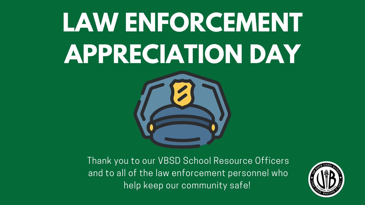 VBSDPointers's tweet photo. Thank you to our VBSD School Resource Officers and to all of the law enforcement personnel who help keep our community safe! ๐ฎโโ๏ธ๐ฎโโ๏ธ#PointerPolice #PointerPride https://t.co/ctEa5KmFjC