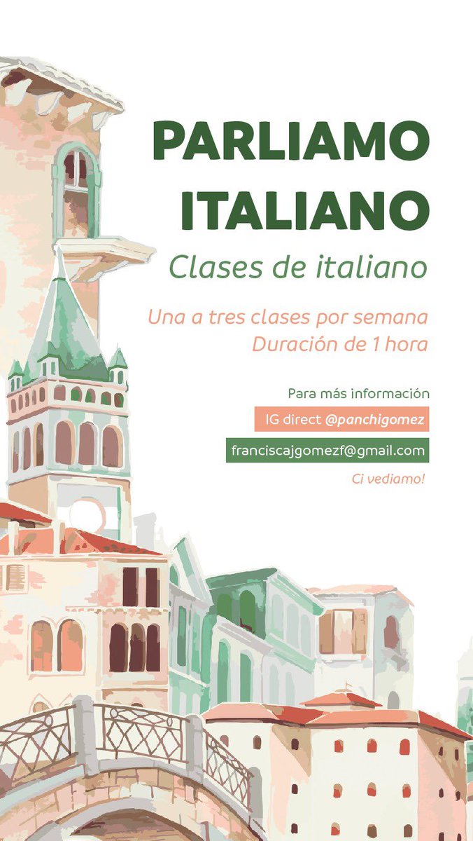 pannchigomez's tweet image. Hago clases de italiano, les invito a aprender cosas nuevas este verano♥️ no me ha ido muy bien estos últimos meses, pero tengo la misma energía de siempre de enseñarles. Pregúntenme todo, cómo funciona, qué hacemos, y como lo tengo estructurado. Me pueden compartir? RT gracias:)