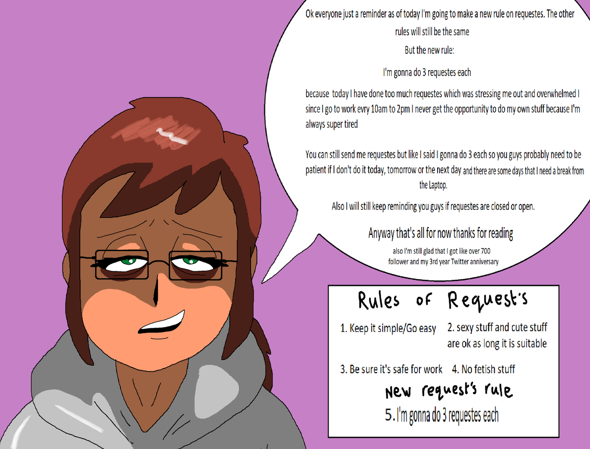 Psychopathfilm1's tweet photo. The new request rule 

please read
#Oc #OriginalCharacters #Cartoon https://t.co/e9sXHUgP3K