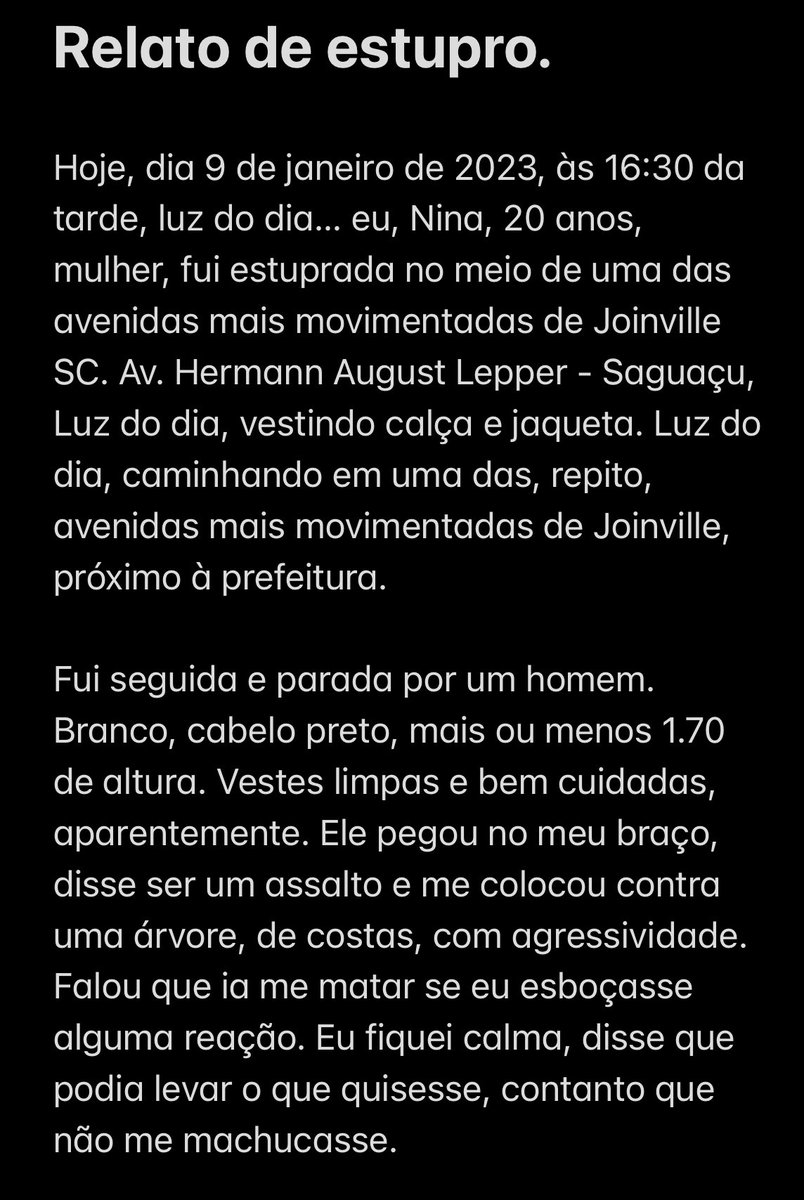 ninatoball's tweet photo. Relato de estupro. https://t.co/rKbeYFPtyp