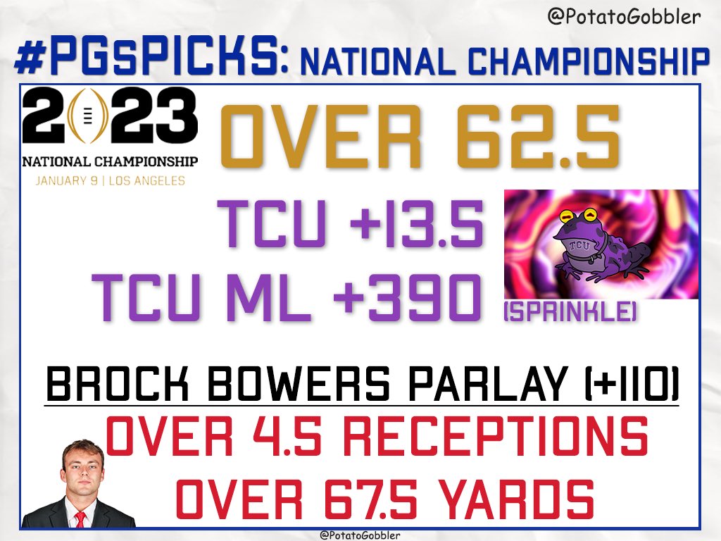 PotatoGobbler's tweet photo. Under an hour to go before kickoff, #PGsPicks is finishing the season with a BANG π£
Lets have a night!!π€ https://t.co/QnenFw4bWa