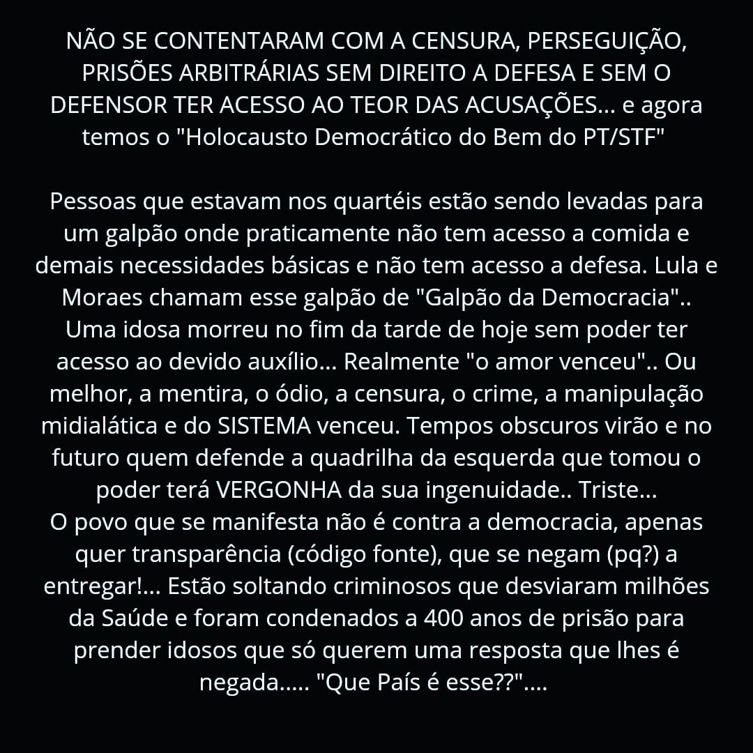bpnBolsonaro's tweet photo. #fazoL #Bolsonaro #brasil #brazilwasstolen #brazilspring #brazilianspring #brasilia #STF #congresso #AlexandreDeMoraesNaCadeia #LulaNaCadeia #povonasruas #Povomaisforte #SupremoEoPovo https://t.co/rlcgkKCW4x