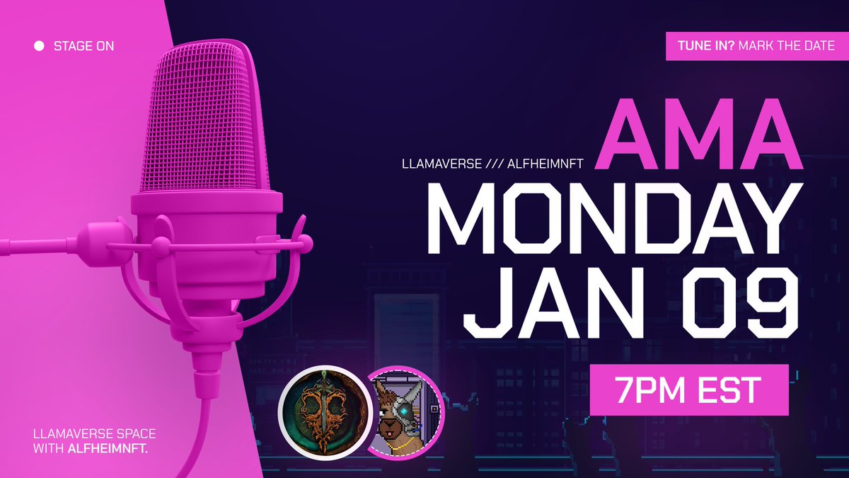 Join us in our Discord at 7pm EST for our AMA with <a href="/AlfheimNFT/">AlfheimNFT</a> 🎉

They will also be doing a live demo of their tool, which includes features like:
➡️Collection tracking
➡️Holding &amp; ROI stats for your wallet(s)
➡️A Discord tracking bot

discord.gg/llamaverse