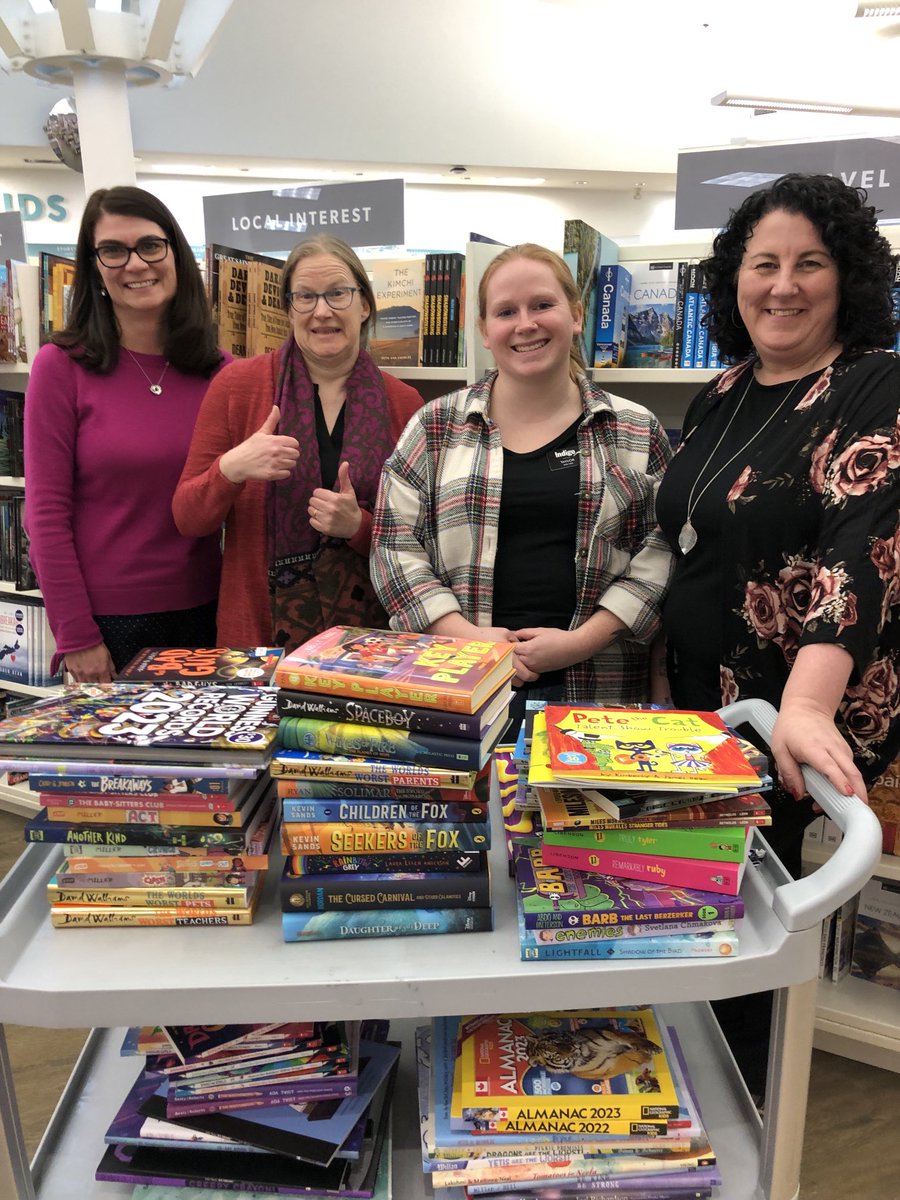 We can’t wait for our students to start reading these beautiful new books. Thank you to the great team at Indigo Coles Sunnyside Mall. ⁦<a href="/IndigoLOR/">Indigo Love of Reading Foundation</a>⁩