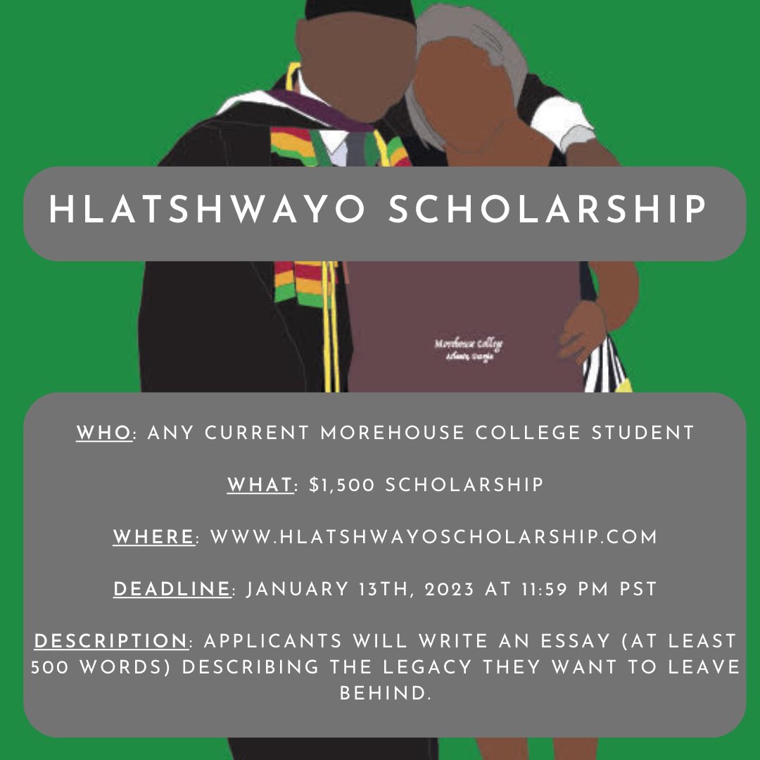 thatsaduzi's tweet photo. A few days left to apply to the 5th annual Hlatshwayo Scholarship. 🎓

Please share with any current
Morehouse Student! Link in bio. #morehouse23 #morehouse24 #morehouse25 #morehouse26 https://t.co/OBDmgUNIJt