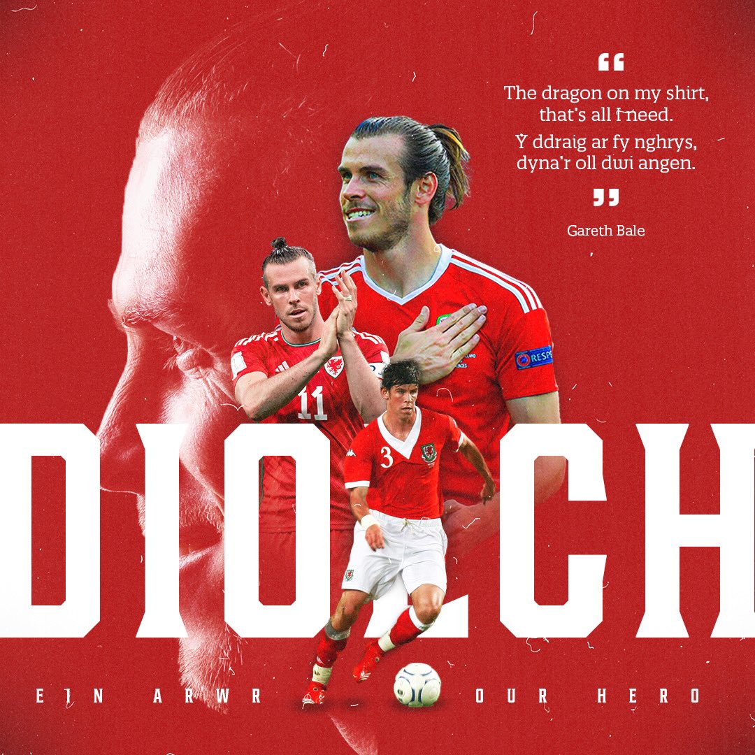 Privileged to have worked on a number of graphics over the past few years including Bale in them🙌❤️ incredible career on the pitch especially in the Welsh shirt🏴󠁧󠁢󠁷󠁬󠁳󠁿

#DiolchBale #togetherstronger #theredwall #cymru #arbenybyd