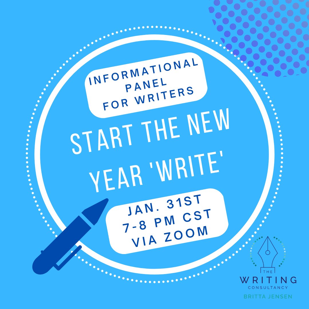 Now announcing the Start the New Year 'Write' panel! This free webinar will take place on January 31st, 7-8pm CST over Zoom. Join us to learn helpful information about the writing journey from three editors!

RSVP by clicking here: docs.google.com/forms/d/e/1FAI…
