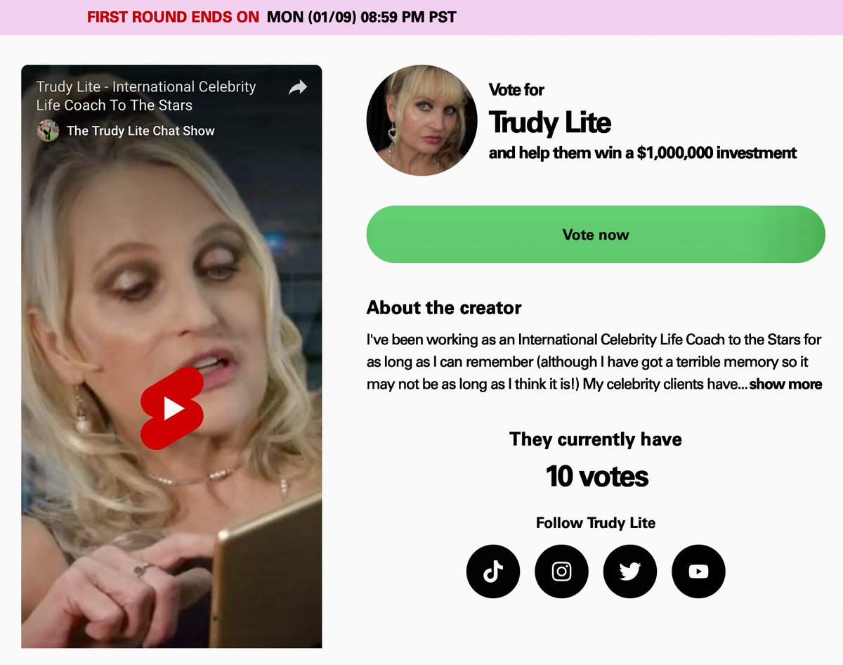 TrudyLiteShow's tweet image. Thanks for following me🤗 I've entered this comp.. 5 hours to get into the next round!!! Please vote for me at this link 🙏 creatordao.com/thesearch/prof…
Thanks ever so 🙏😘🤗 Stay Safe, Stay Awesome &amp;amp; #keepitLite 😉💋