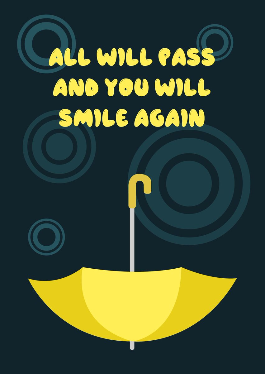 1250rainberg's tweet photo. All will pass and you will smile again ☔

#umbrella #Motivation #support #love #postcard #vector #art https://t.co/Ef94fHQB4S